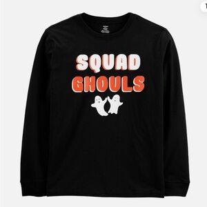 Women's Size Small Carter's Halloween Jersey Tee Long-Sleeve Top "Squad Ghouls"